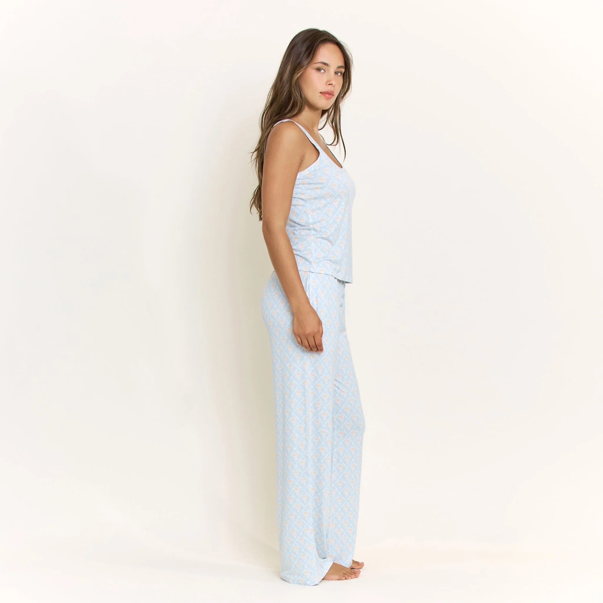 All American Tank Pant Set in Blue Sky Garden Floral - Image 3