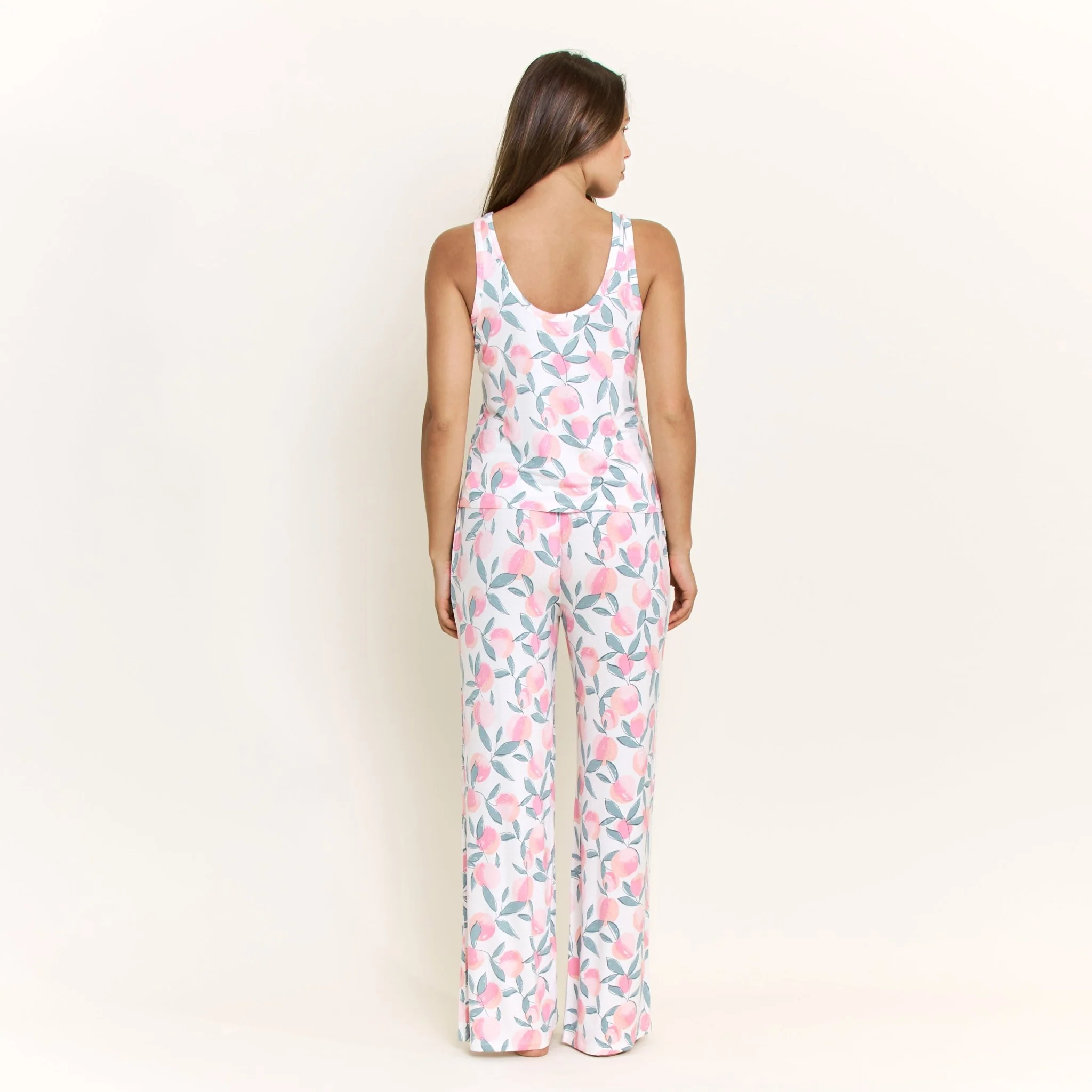 All American Tank Pant Set in Ivory Peach Blooms - Image 4