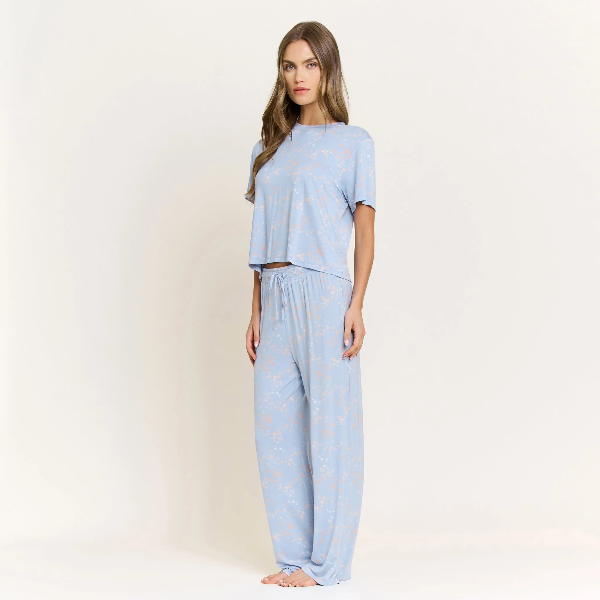 All American Tee Pant Set in Periwinkle Stars - Image 3