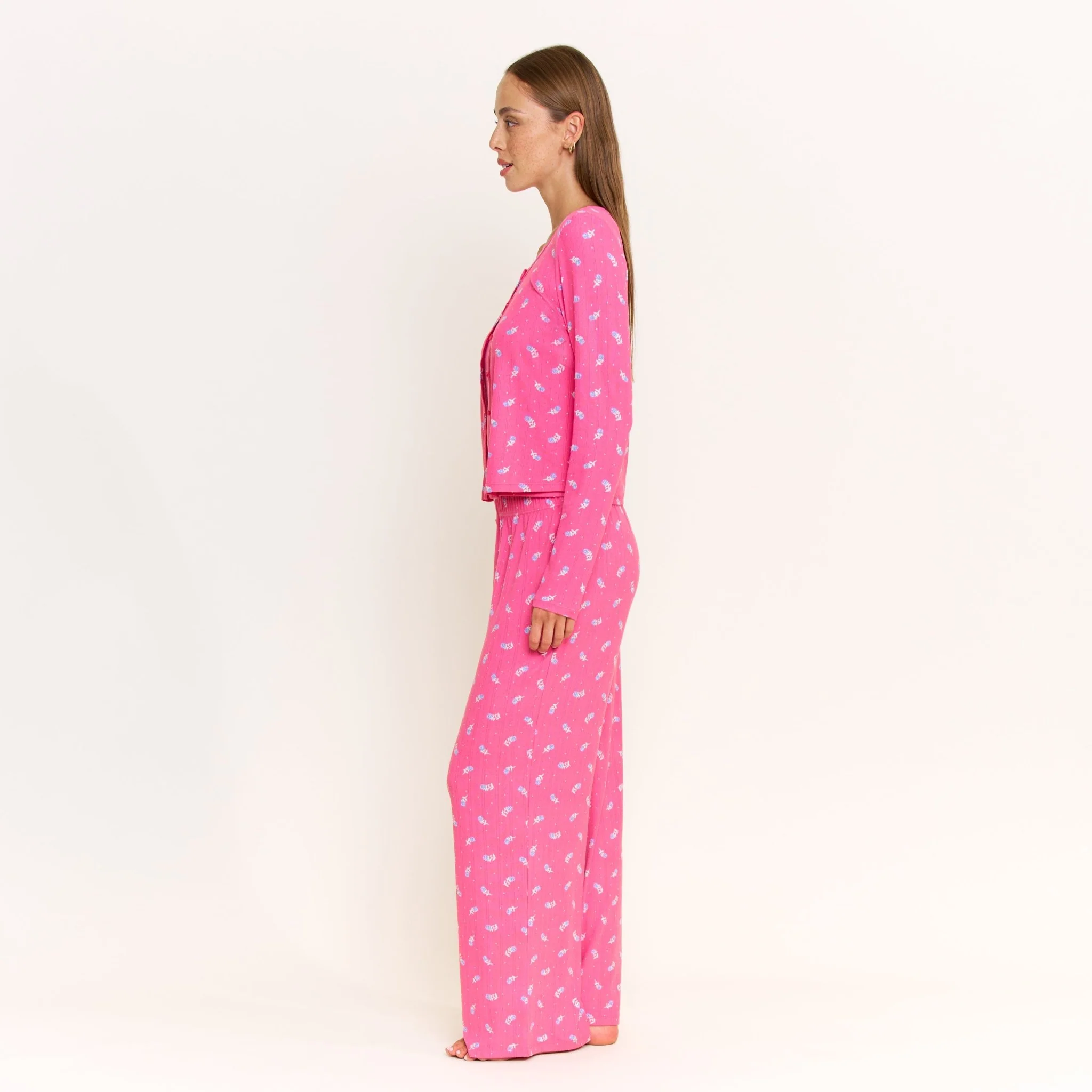 Blissful Cardigan in Fuchsia Wild Rose - Image 3