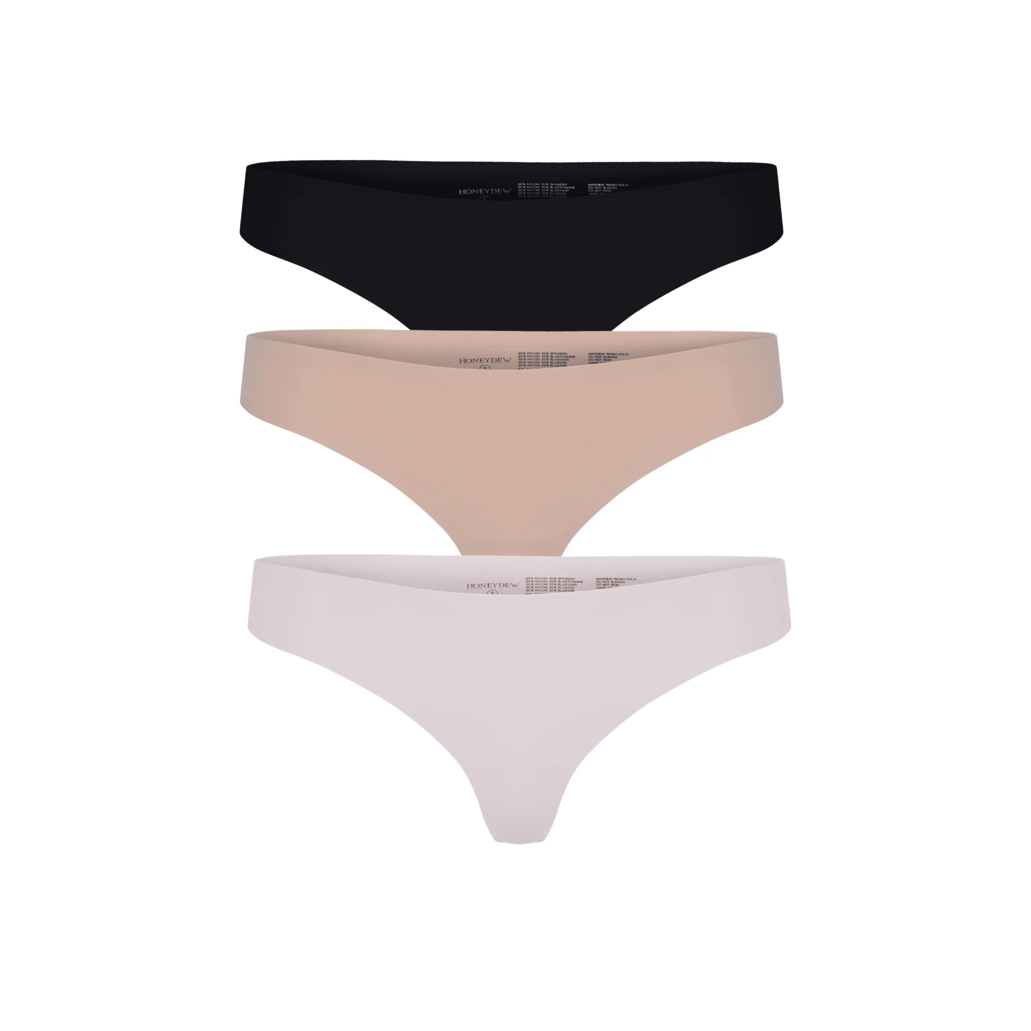 Breeze Luxe Thong 3-Pack in Basics & Ballet Slipper