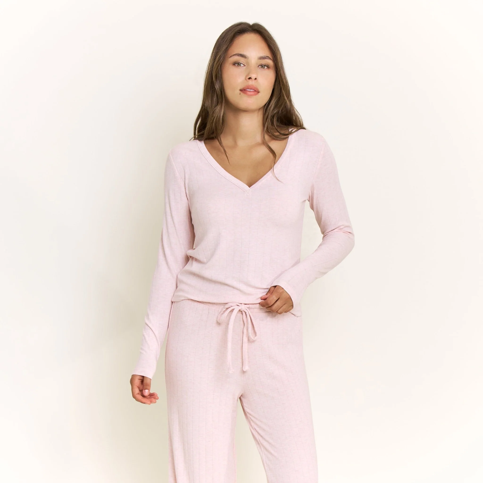Cloud Modal Long Sleeve Top in Heather Rose Quartz