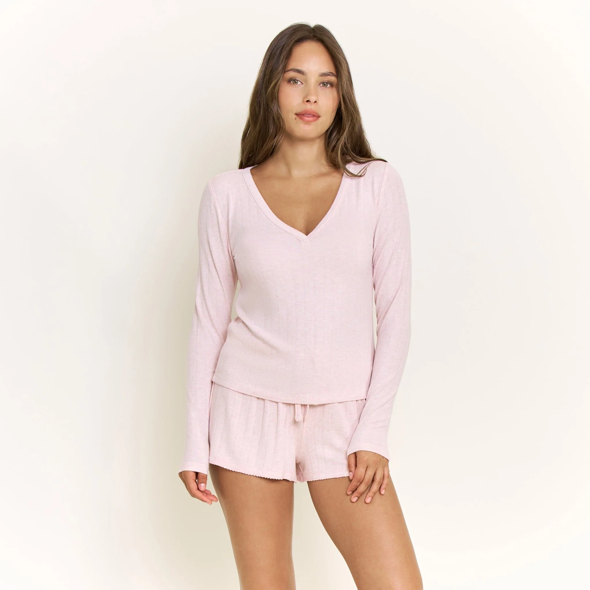 Cloud Modal Long Sleeve Top in Heather Rose Quartz - Image 4