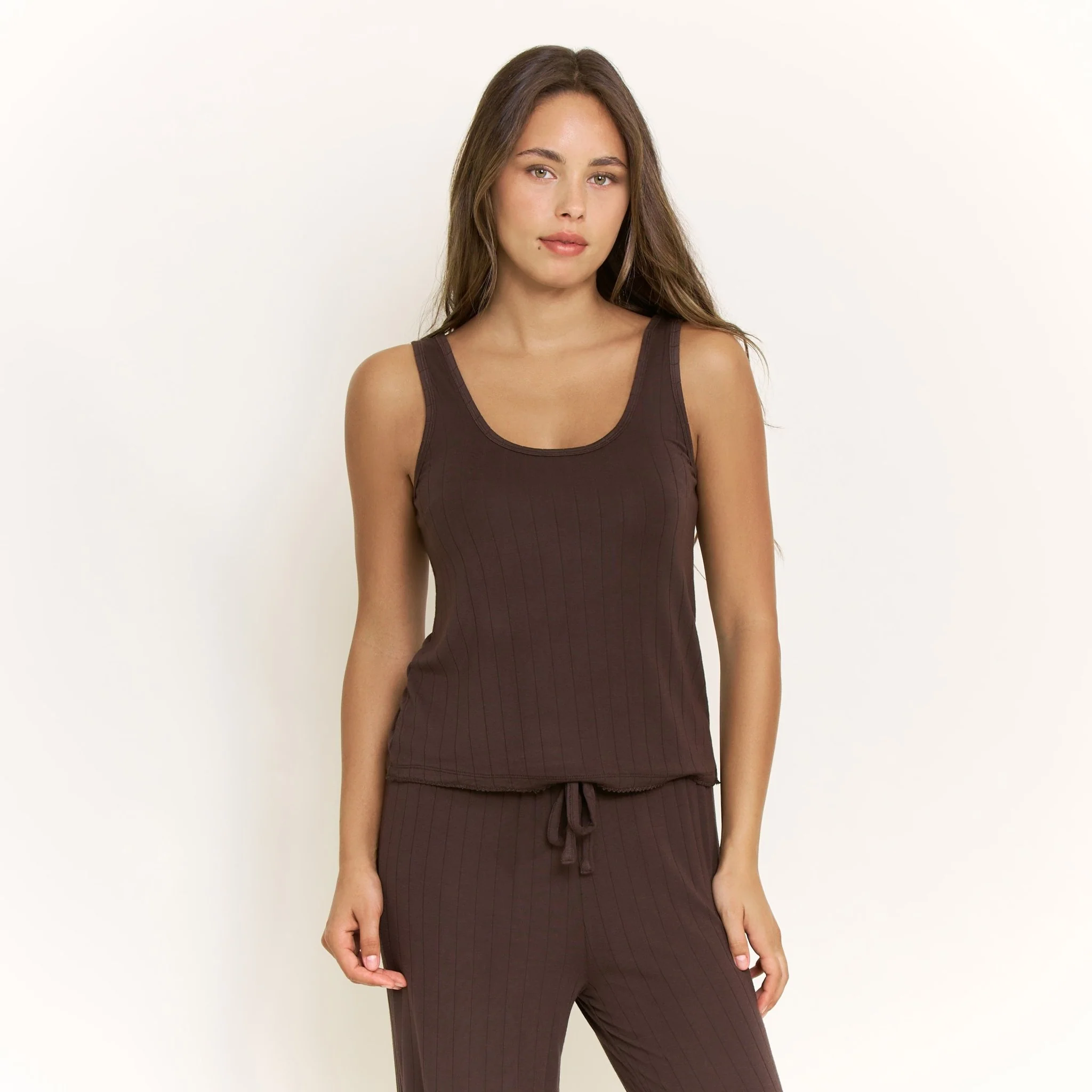 Cloud Modal Tank in Chocolate