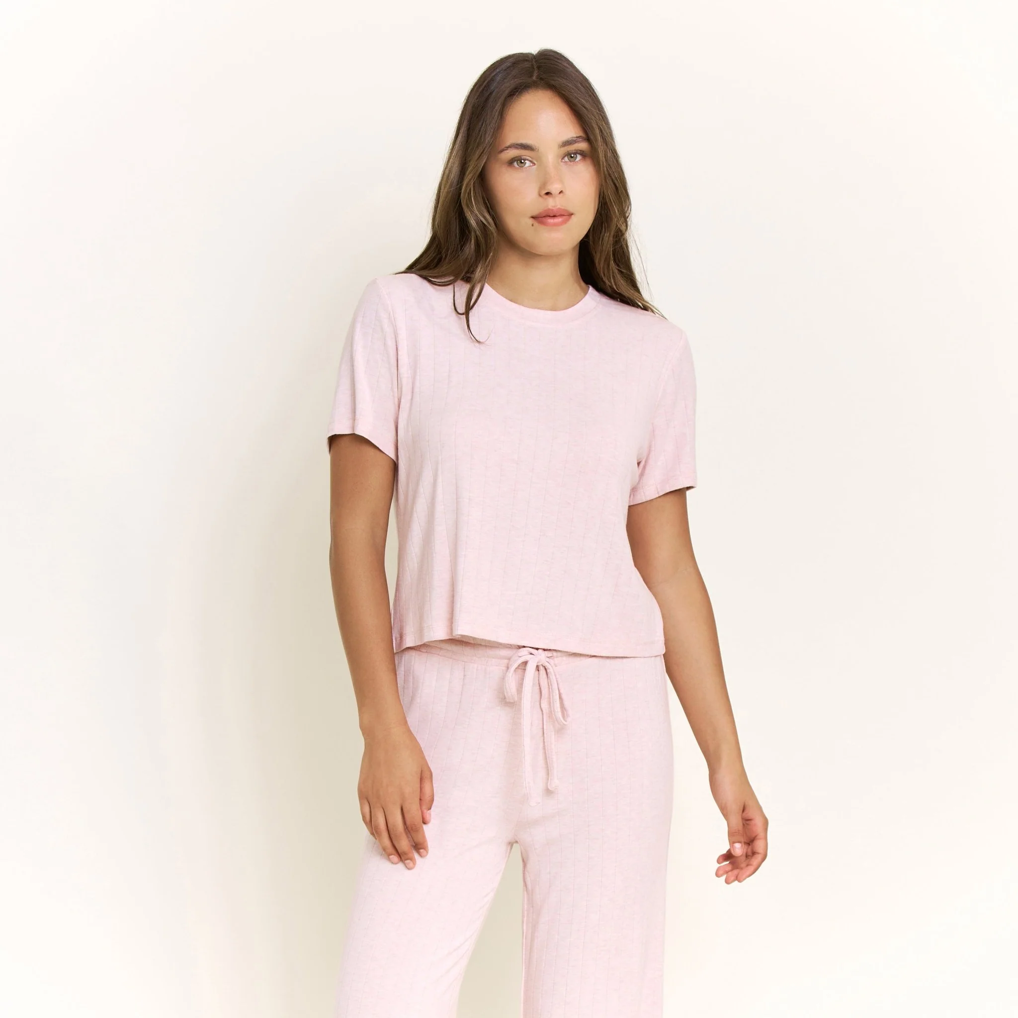 Cloud Modal Tee in Heather Rose Quartz