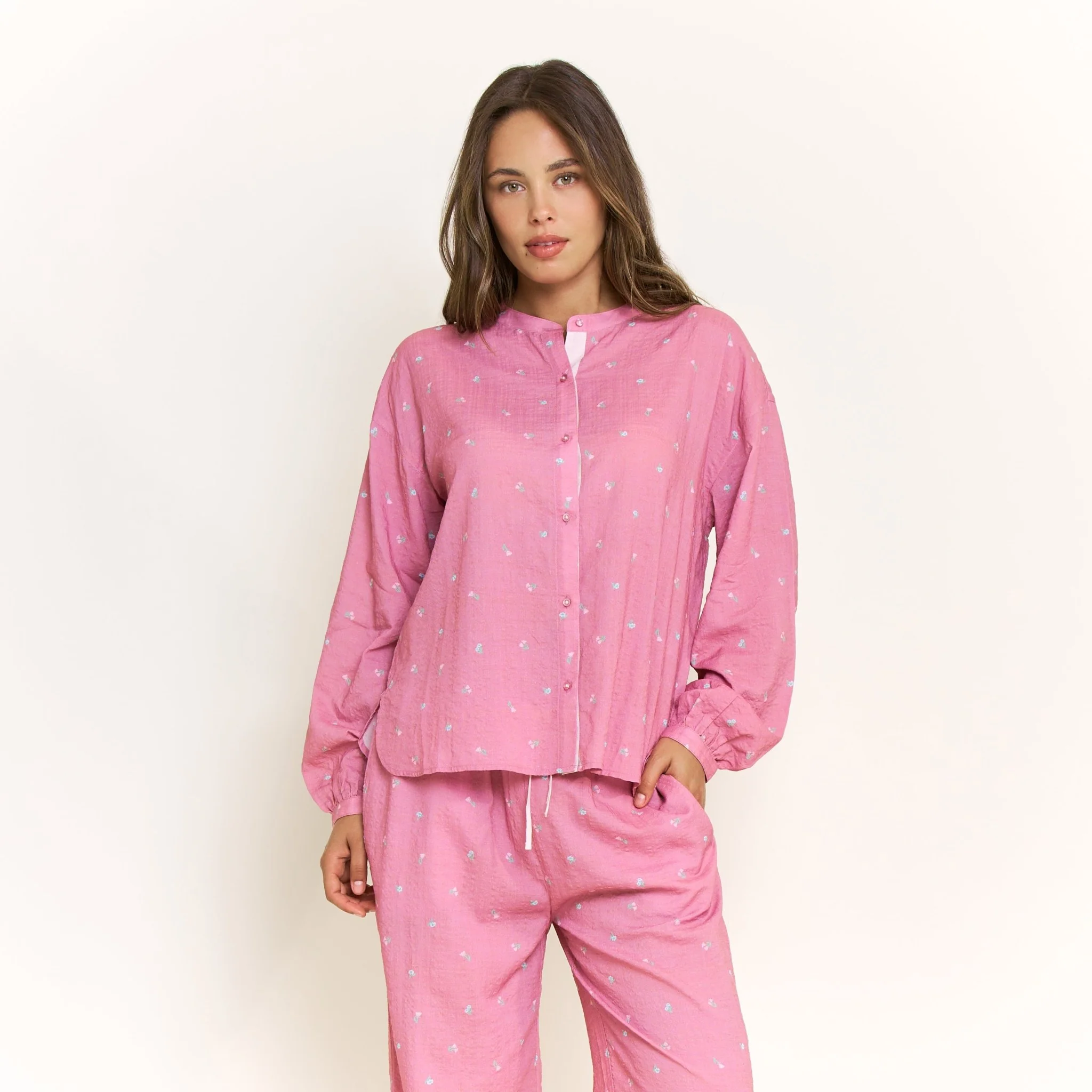 Good Life Long Sleeve Pant Set in Rosy Meadow Ditsy - Image 2