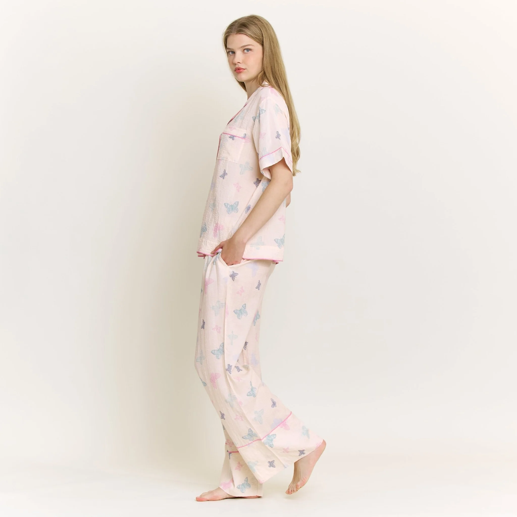 Good Life Short Sleeve PJ Set in Budding Butterflies - Image 3
