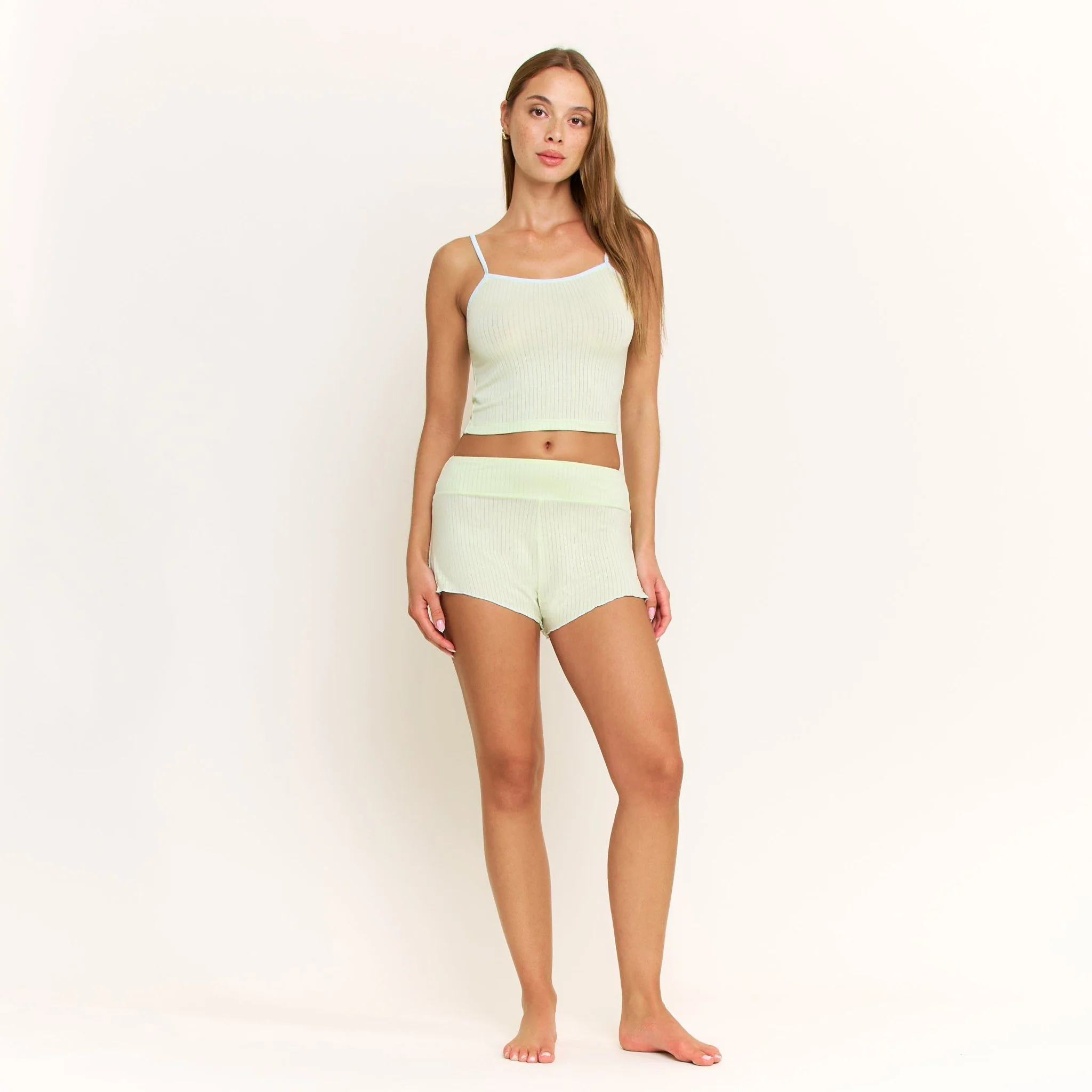 Janelle Cami Shortie Set in Key Lime