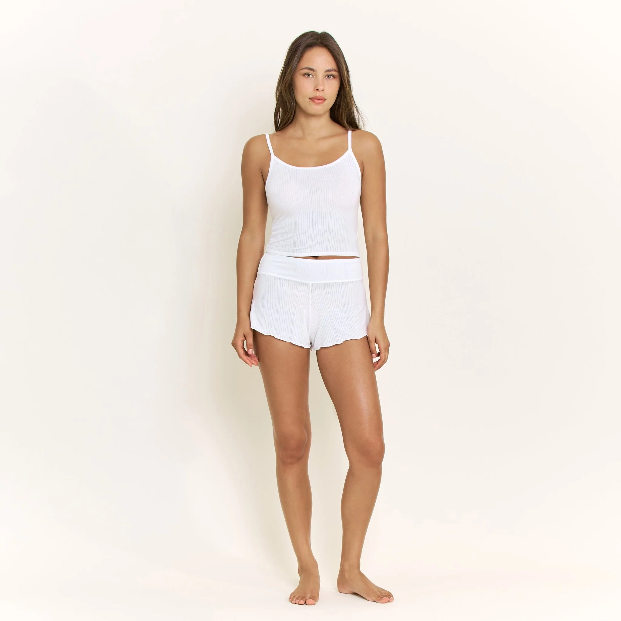 Janelle Cami Shortie Set in White - Image 2