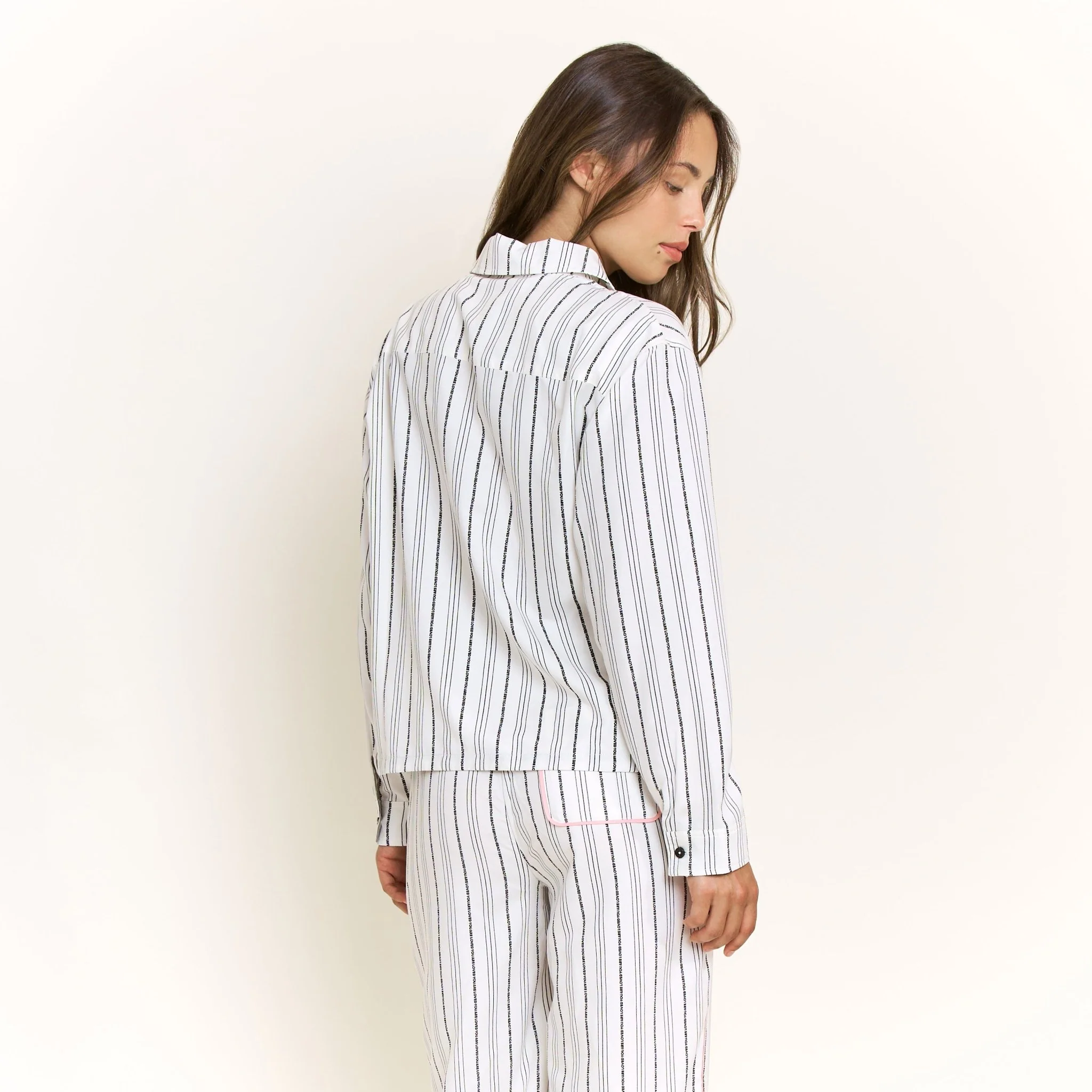 Nap Era Long Sleeve Top in Ivory Stripe - Image 4