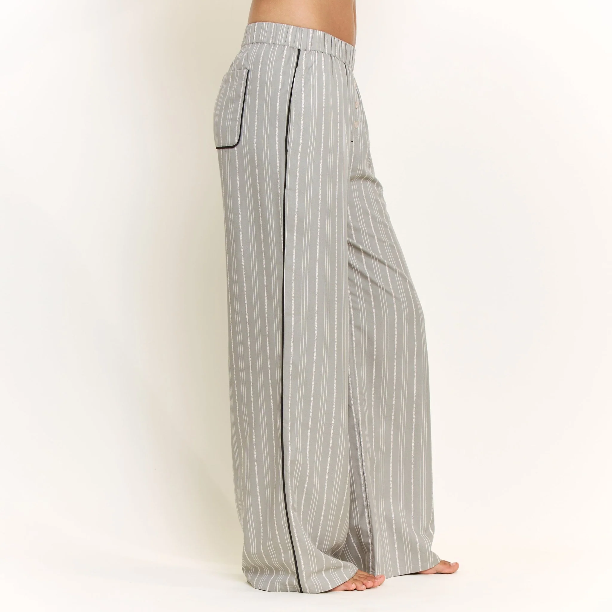 Nap Era Pant in Soft Olive Stripe - Image 3