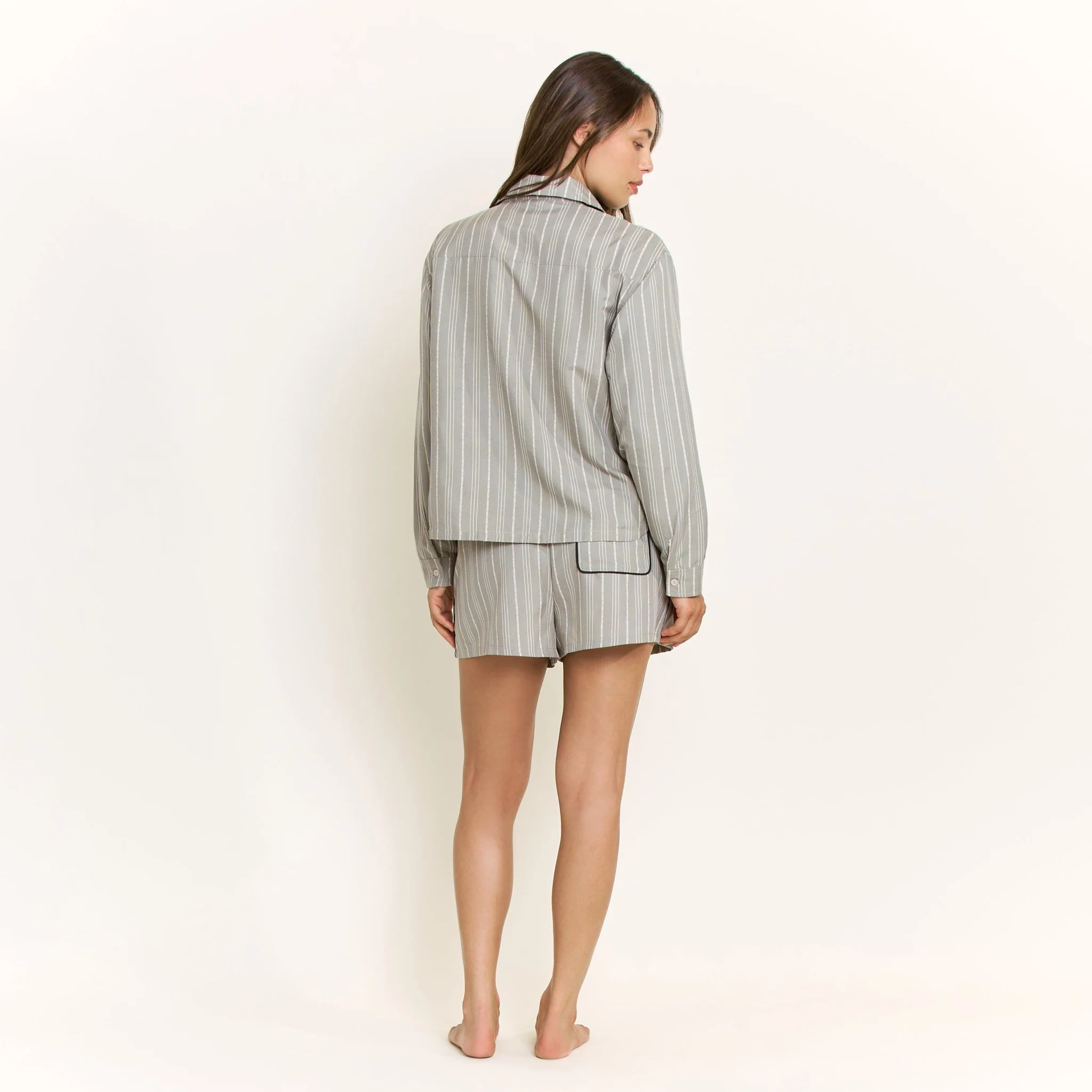 Nap Era Short in Soft Olive Stripe - Image 5