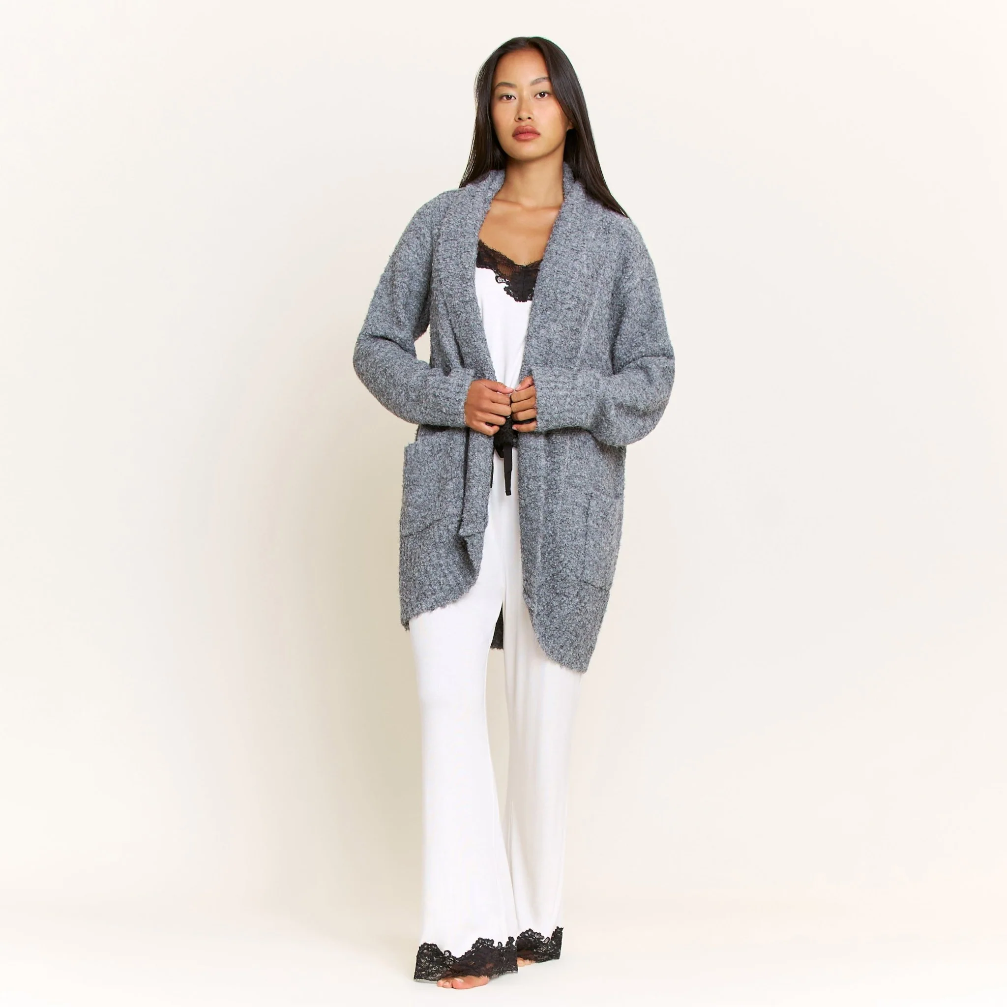 Ready to Relax Cardigan in Heather Grey - Image 3