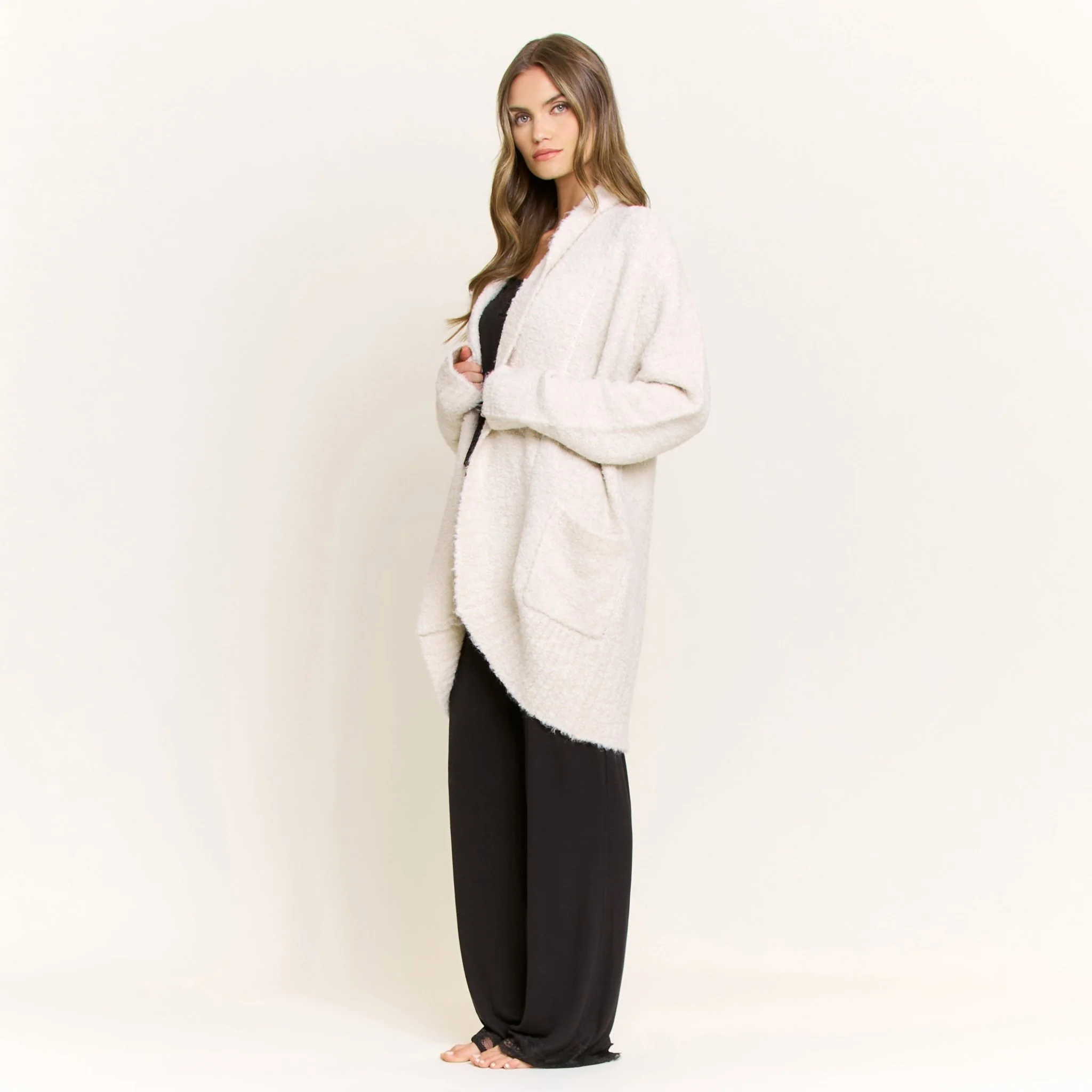 Ready to Relax Cardigan in Ivory - Image 3