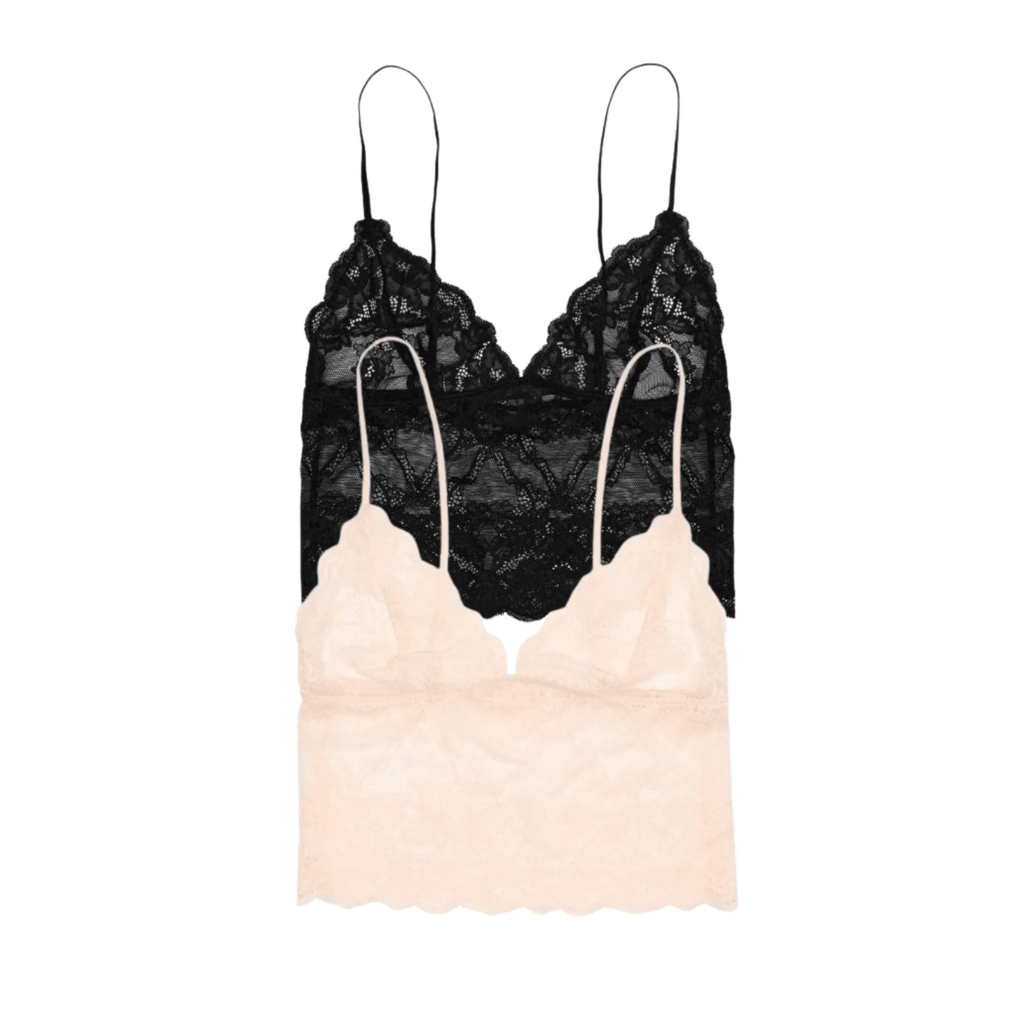 Riot Lace Cami 2-Pack in Black & Ballet Slipper