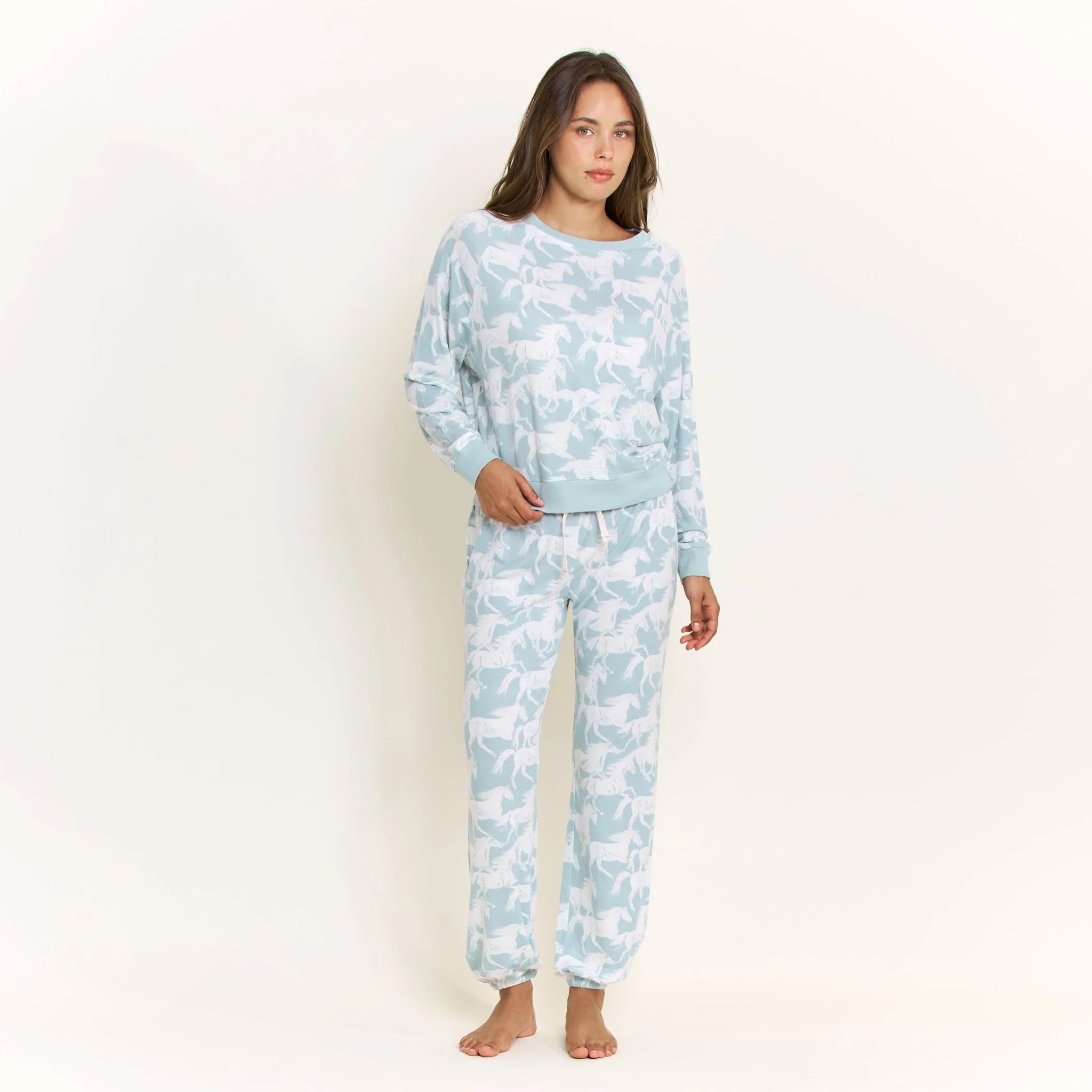Star Seeker Long Set in Whisper Mint Horses