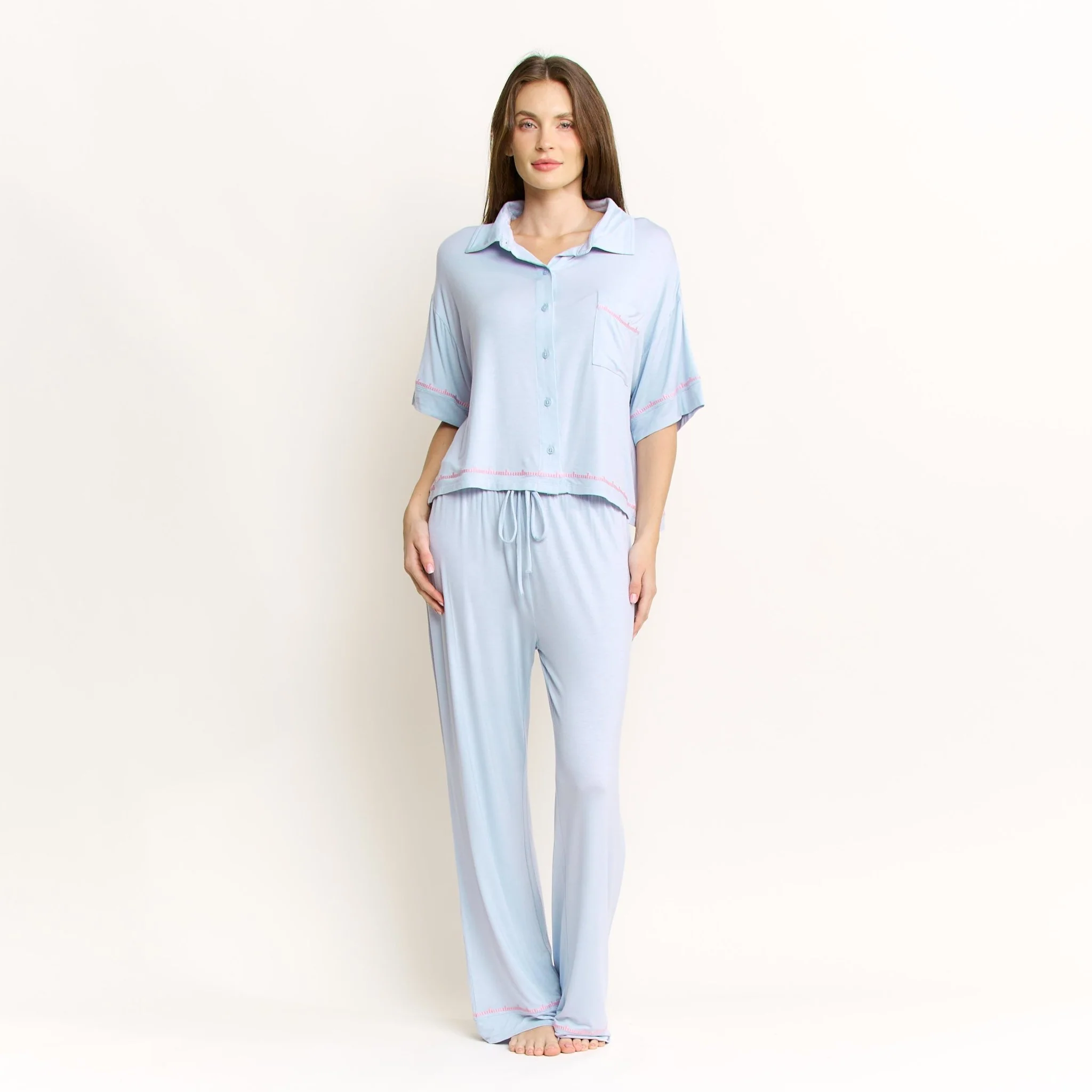 Sweet Solstice Short Sleeve PJ Set in Moonbeam