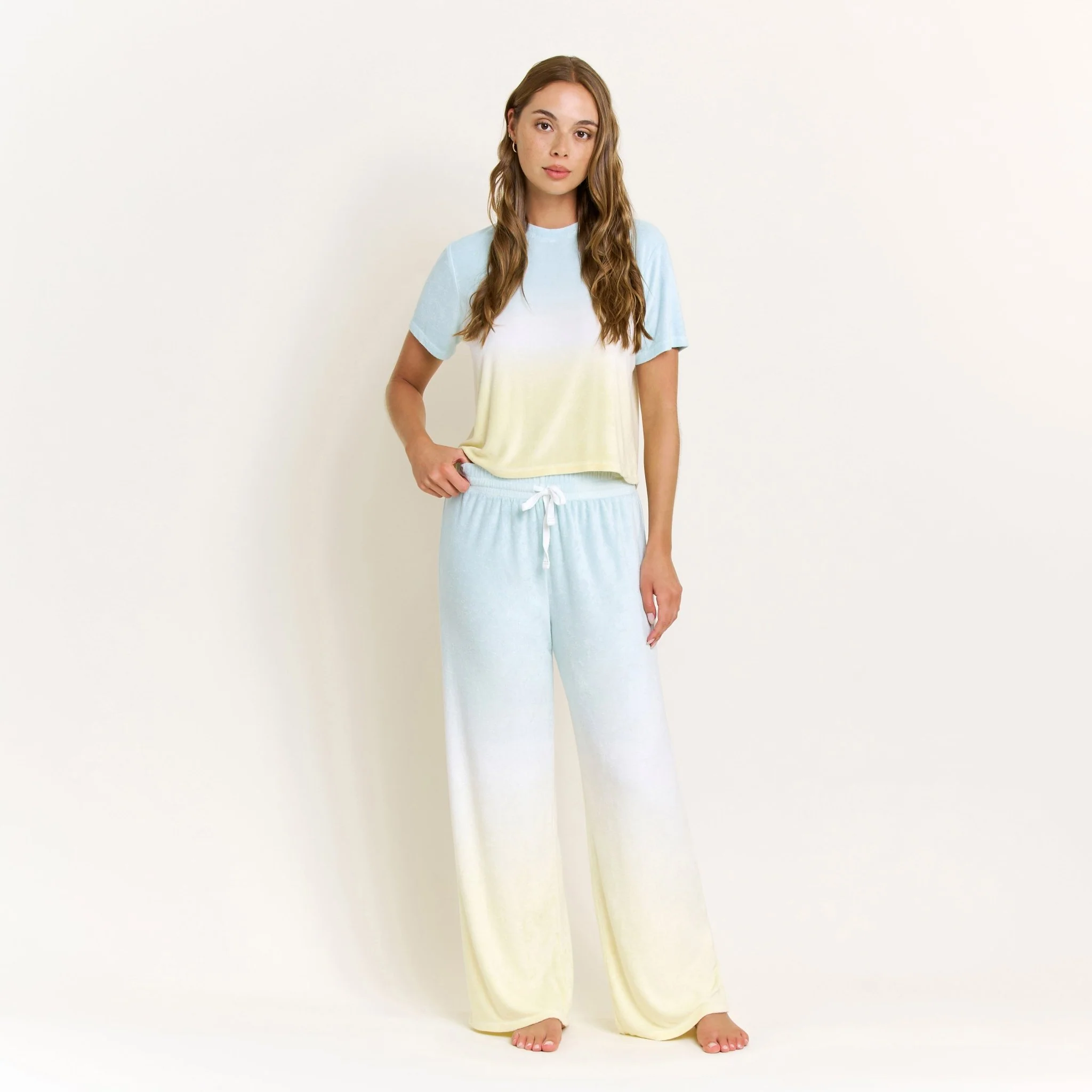 Take A Break Tee Pant Set in Sunrise Dip-Dye